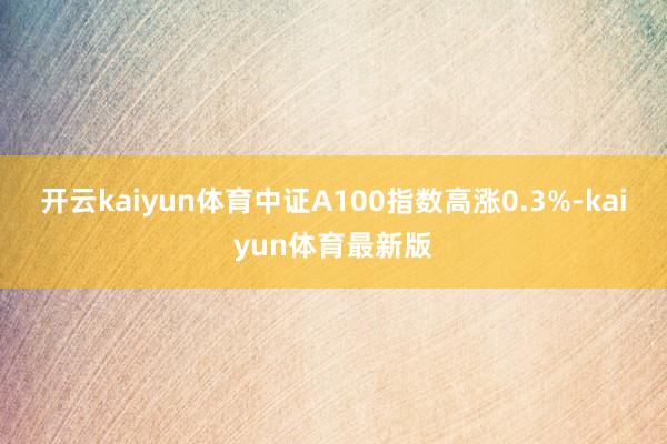 开云kaiyun体育中证A100指数高涨0.3%-kaiyun体育最新版