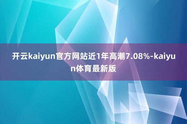 开云kaiyun官方网站近1年高潮7.08%-kaiyun体育最新版