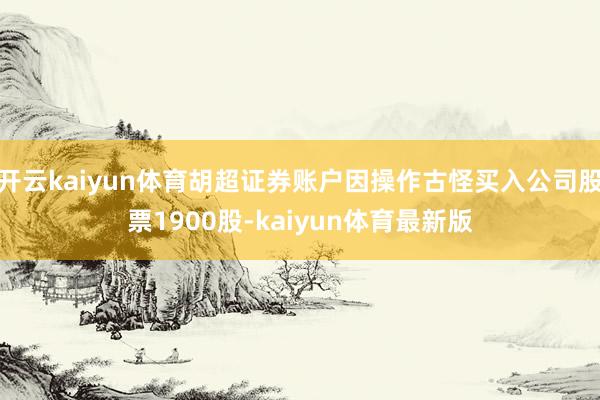 开云kaiyun体育胡超证券账户因操作古怪买入公司股票1900股-kaiyun体育最新版