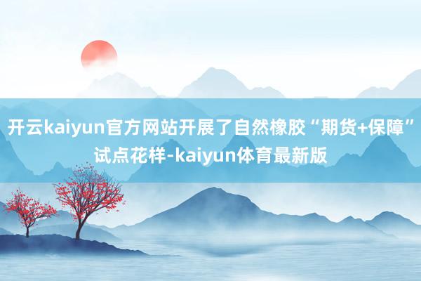 开云kaiyun官方网站开展了自然橡胶“期货+保障”试点花样-kaiyun体育最新版