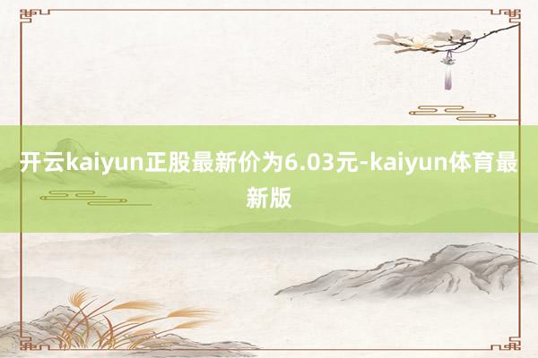 开云kaiyun正股最新价为6.03元-kaiyun体育最新版